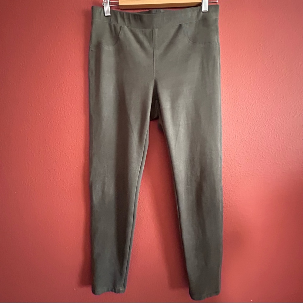 Karen Kane Women’s Gray Faux Suede Pull on Leggings / Pants Size M